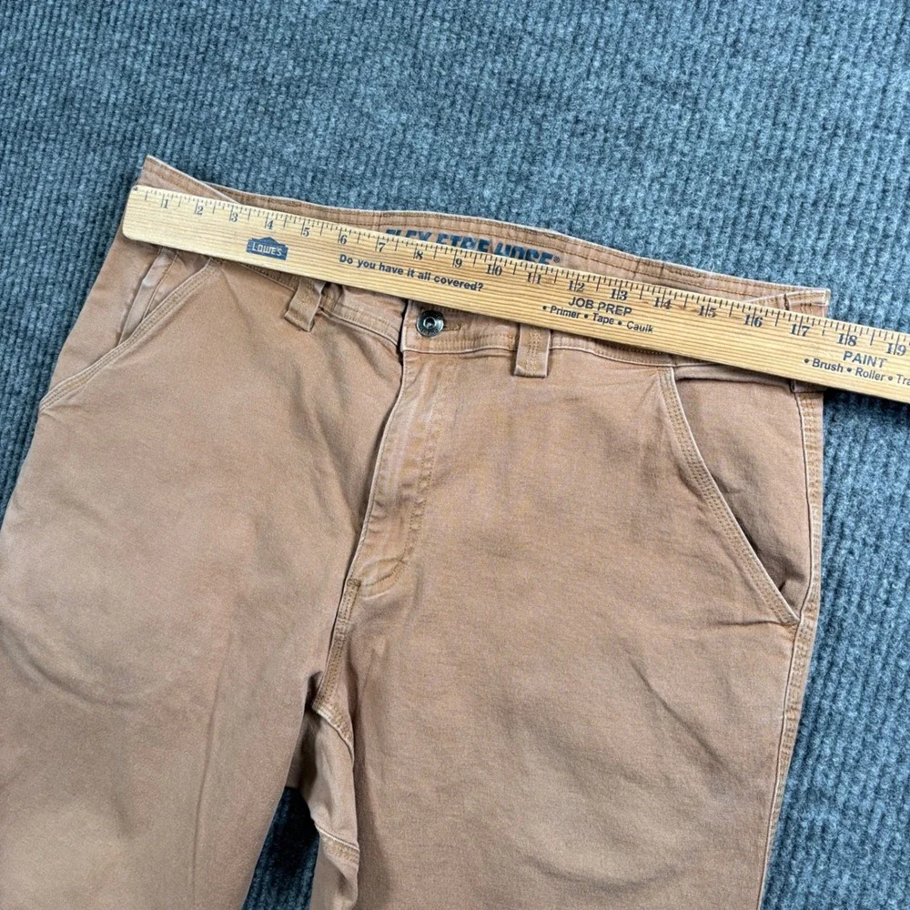 Duluth Trading Co Flex Fire Hose Pants Men 35x32 (Tag 38x34) Tan Workwear Rugged